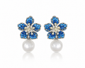 Blue Lily Pearl Earrings