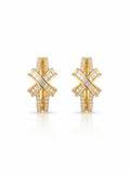 Cross Hoops Studded